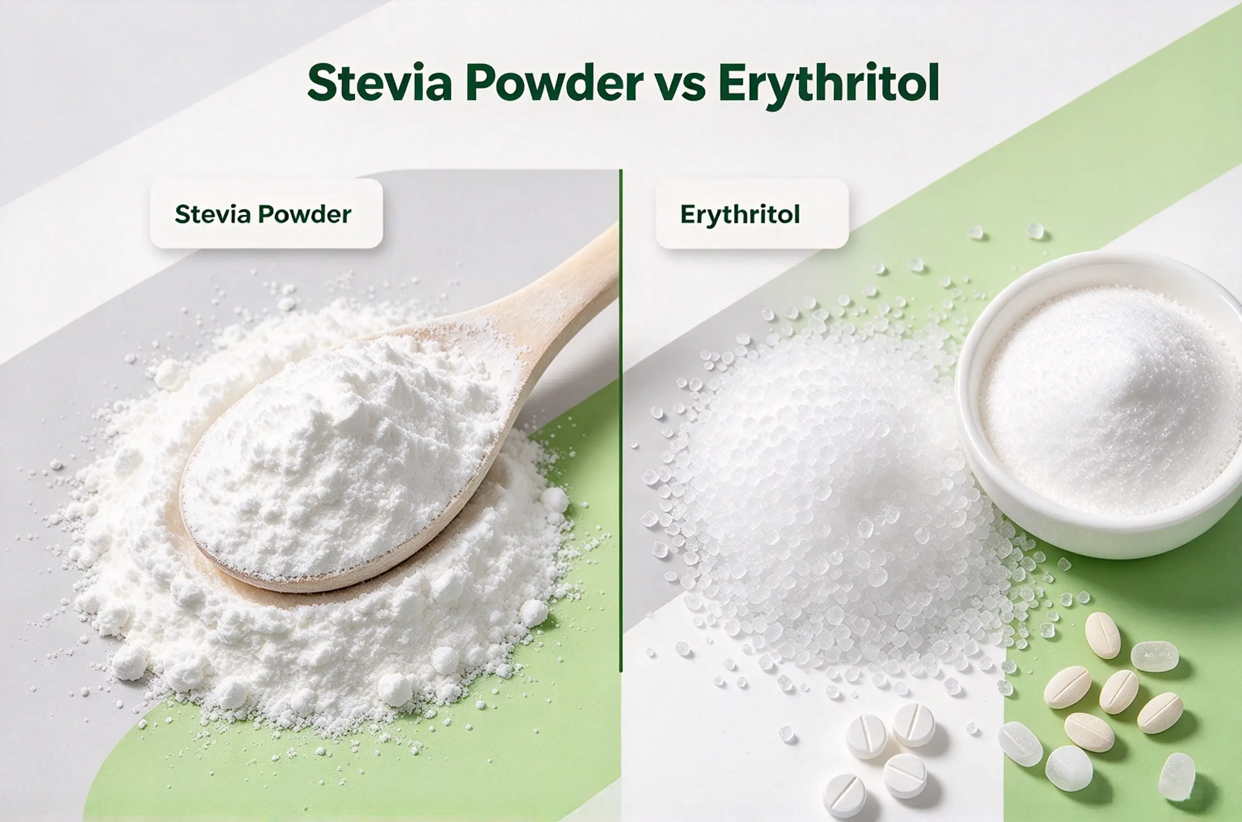 Stevia Powder vs Erythritol